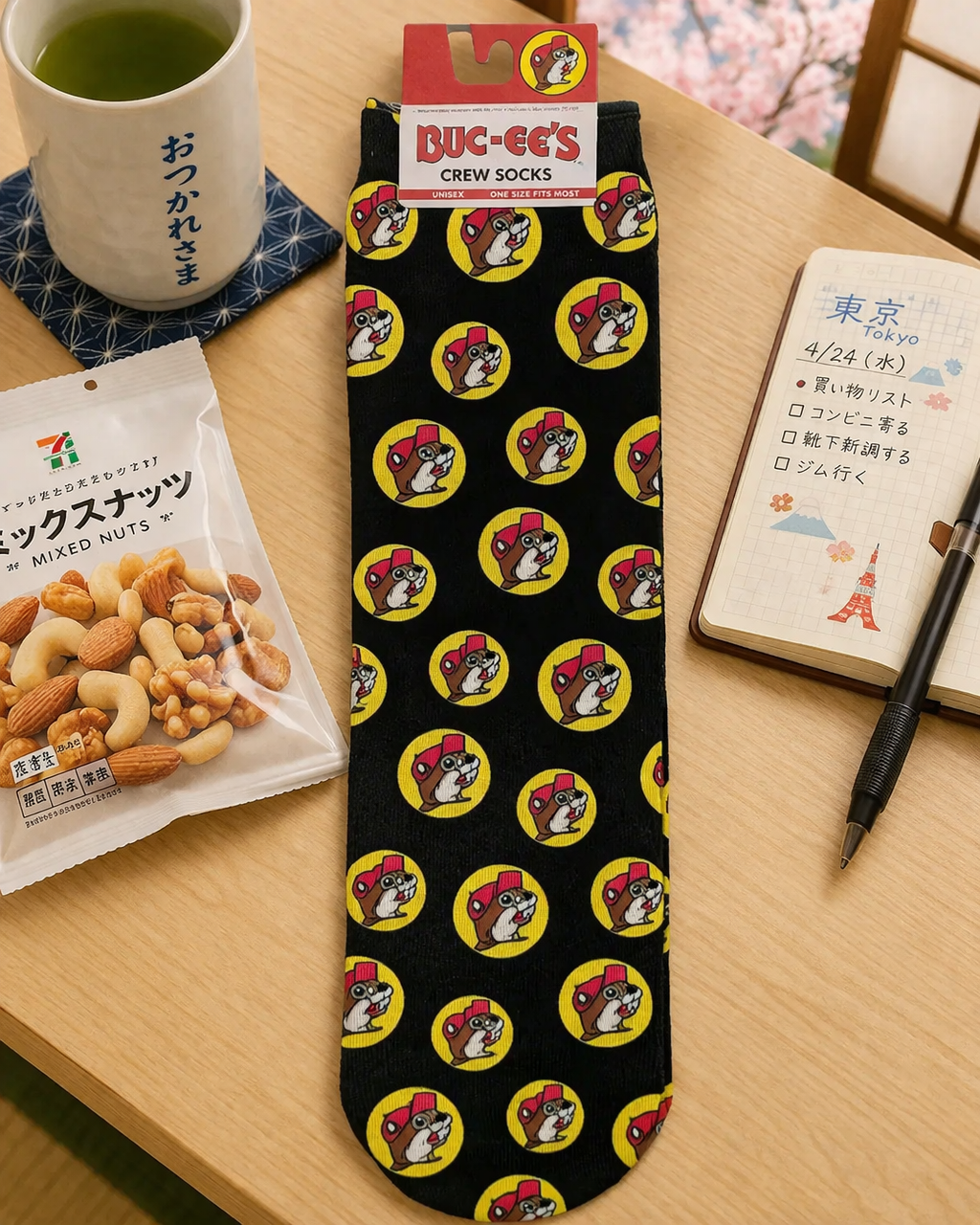 バッキーズ クルー丈ソックス（赤）