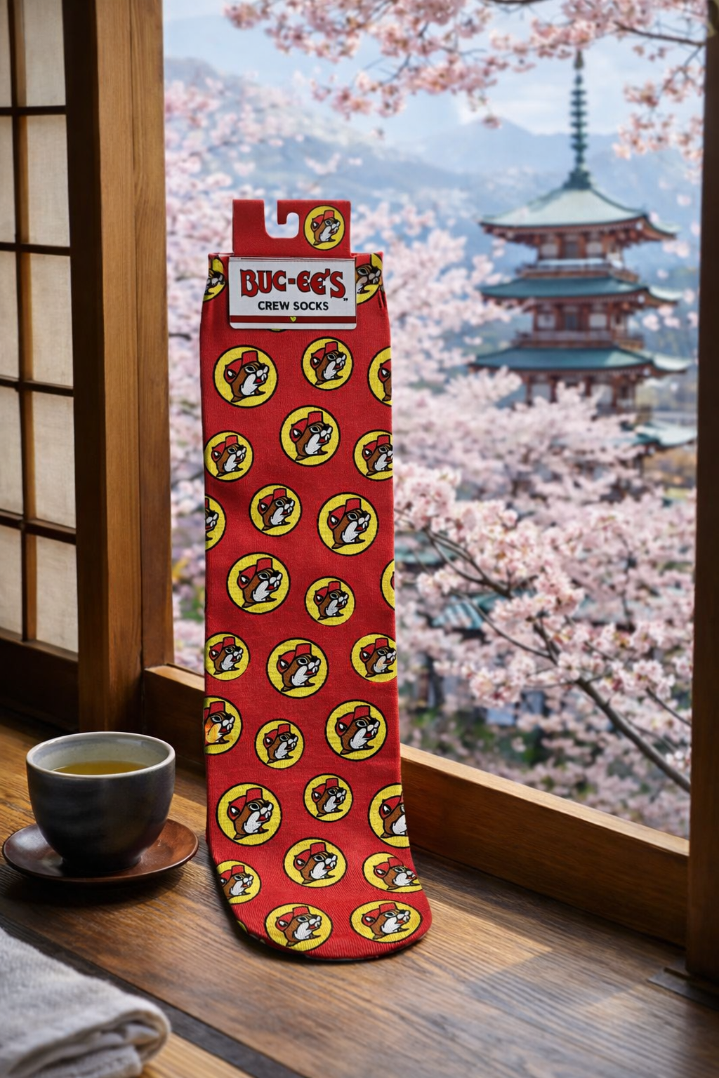 バッキーズ クルー丈ソックス（赤）